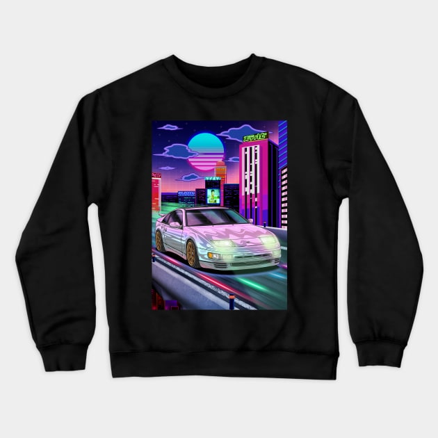 Nissan 300ZX (Z32) Fairlady Z  Vaporwave Crewneck Sweatshirt by Guyvit